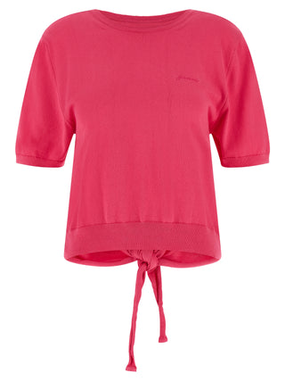 Ganni Fuchsia Organic Cotton Cardigan
