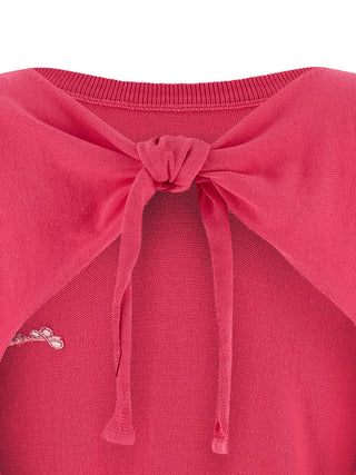 Ganni Fuchsia Organic Cotton Cardigan