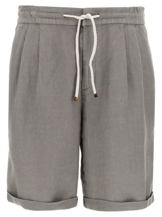 Brunello Cucinelli Gray Linen Bermuda Shorts
