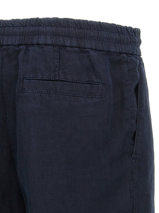 Brunello Cucinelli Blue Linen Bermuda Shorts