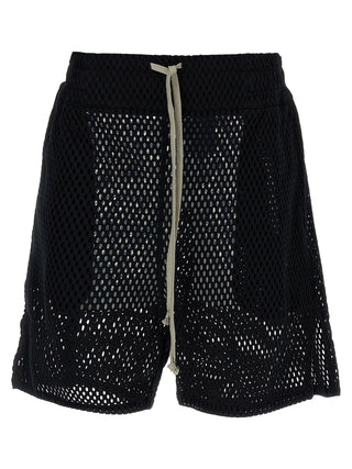 Rick Owens Black Cotton Bermuda Shorts
