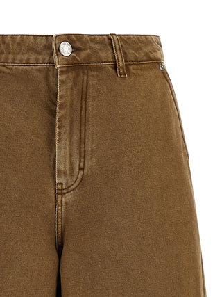 Ami Paris Brown Cotton Bermuda Shorts