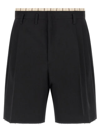 Maison Margiela Black Wool Bermuda Shorts