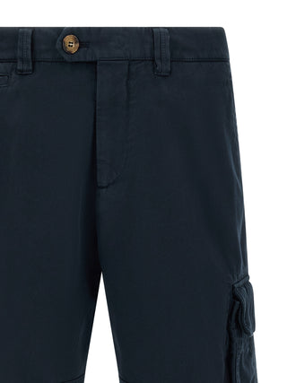Brunello Cucinelli Blue Cotton Bermuda Shorts