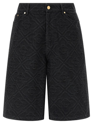 Casablanca Black Cotton Bermuda Shorts
