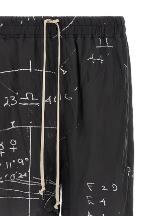 Rick Owens Bicolor Viscose Bermuda Shorts