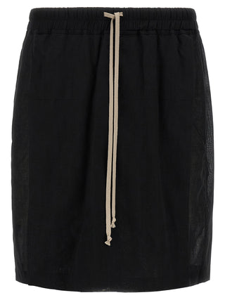 Rick Owens Black Cotton Bermuda Shorts