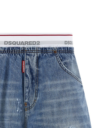Dsquared² Blue Cotton Bermuda Shorts
