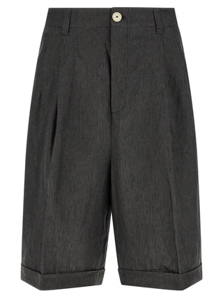 Jacquemus Gray Linen Bermuda Shorts
