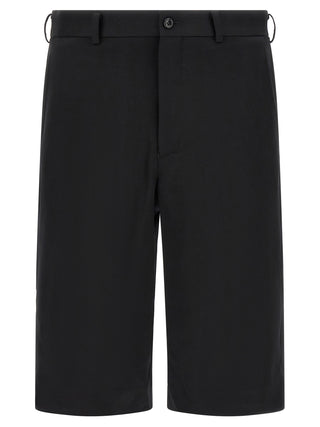 Comme Des Garçons Black Wool Bermuda Shorts