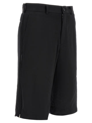 Comme Des Garçons Black Wool Bermuda Shorts