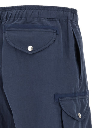Brunello Cucinelli Blue Linen Bermuda Shorts