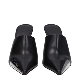 Off-White Black Leather High Heel Pumps