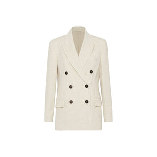 Brunello Cucinelli White Cotton Blazer