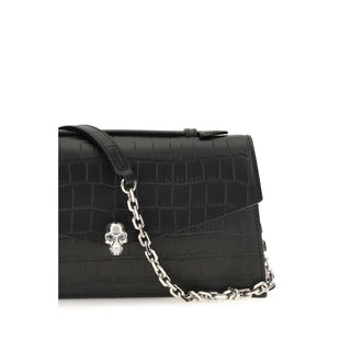 Alexander McQueen Black Calf Leather Bos Taurus Shoulder Bag