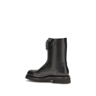 Alexander McQueen Black Calf Leather Lace-Up Boots