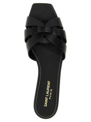 Saint Laurent Black Calfskin Slides