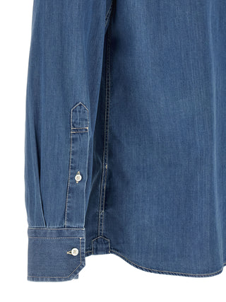 Brunello Cucinelli Blue Cotton Blouse