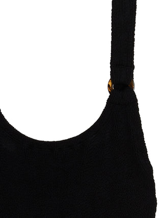 Hunza G Black Nylon One-Piece Swimsuit