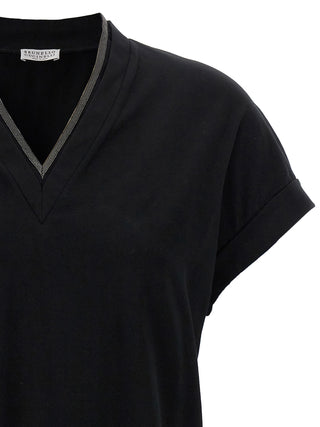Brunello Cucinelli Black Cotton T-Shirt