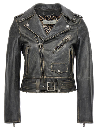 Golden Goose Black Cowhide Leather Jacket