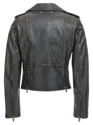Golden Goose Black Cowhide Leather Jacket