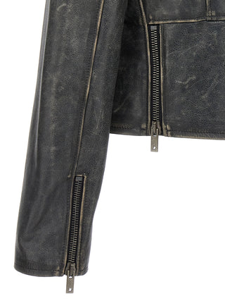 Golden Goose Black Cowhide Leather Jacket