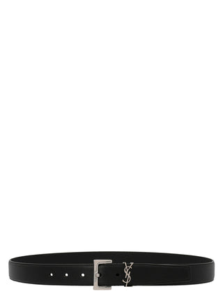 Saint Laurent Black Calfskin Regular Belt