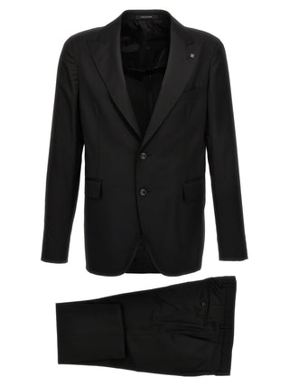 Tagliatore Black Virgin Wool Two-Piece Suit