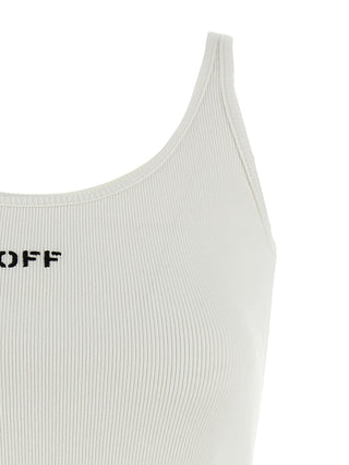 Off-White White Cotton Sleeveles T-Shirt
