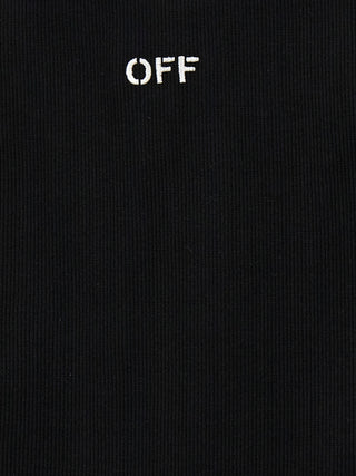 Off-White Black Cotton Sleeveles T-Shirt