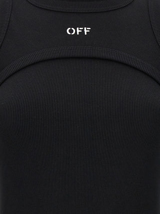 Off-White Black Cotton Midi Dress