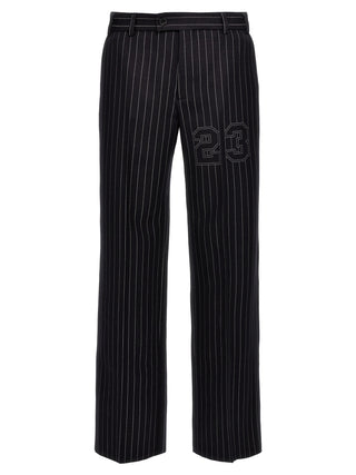Off-White Blue Wool Dress Pants
