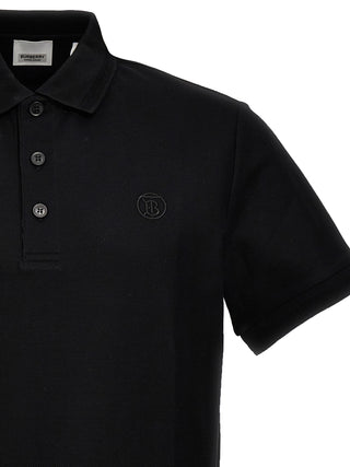Burberry Black Cotton Polo Shirt