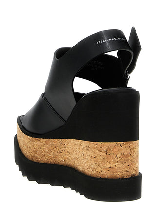 Stella McCartney Black Polyester Wedge Sandals