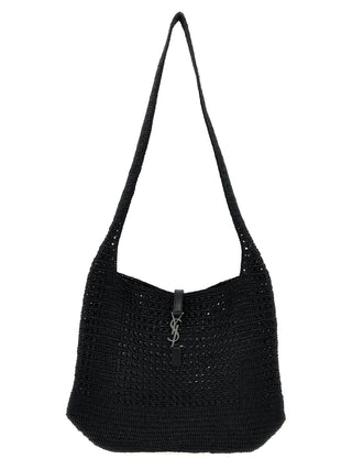 Saint Laurent Black Raffia Tote Bag