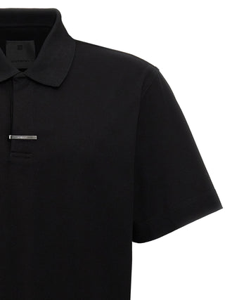 Givenchy Black Cotton Polo Shirt