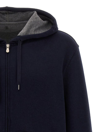 Brunello Cucinelli Blue Cotton Sweatshirt