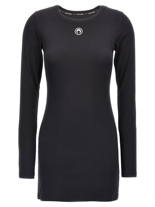 Marine Serre Black Cotton Short Dress