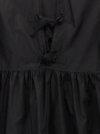 Ganni Black Cotton Short Dress