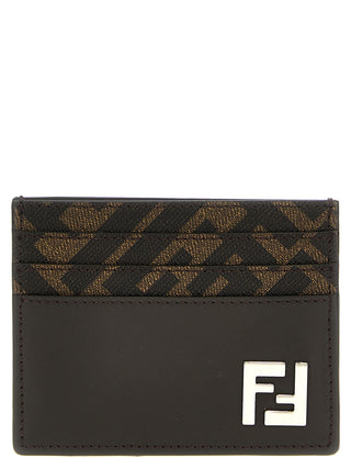 Fendi Brown Calf Leather Bos Taurus Cardholder