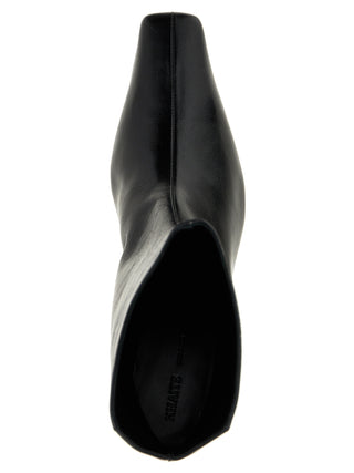 Khaite Black Calfskin Ankle Boots