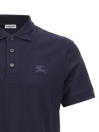 Burberry Blue Cotton Polo Shirt