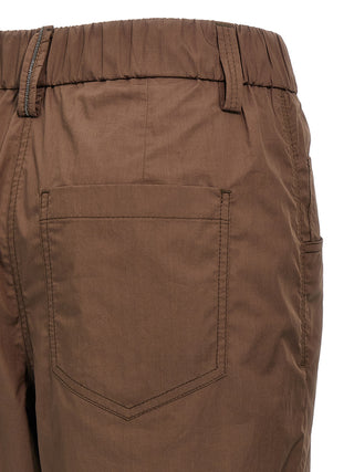 Brunello Cucinelli Brown Cotton Casual Pants