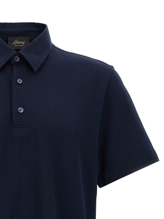 Brioni Blue Cotton Polo Shirt