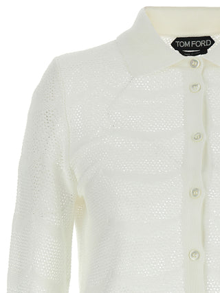 Tom Ford White Cotton Cardigan