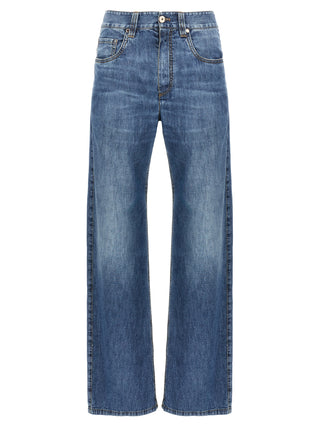 Brunello Cucinelli Blue Cotton Straight-Leg Jeans