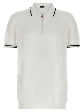 Kiton White Cotton Polo Shirt