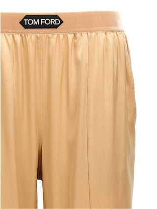Tom Ford Beige Silk Casual Pants