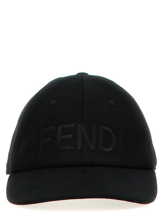 Fendi Black Cotton Cap (Baseball Hat)